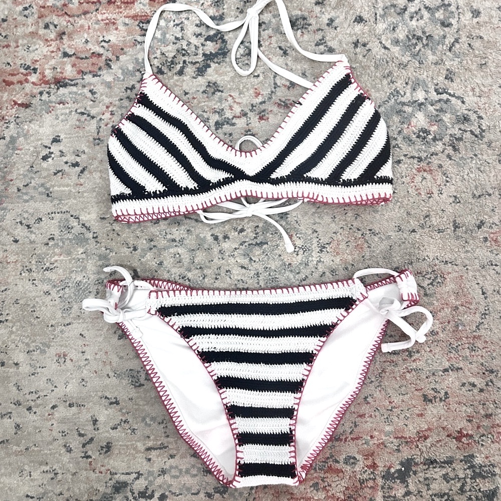 Xhilaration Red, White and Blue Bikini Crochet